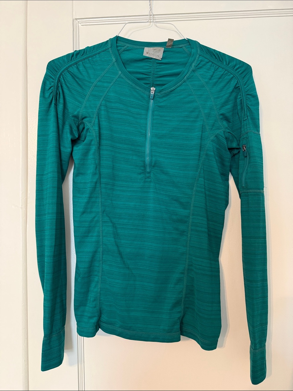 Athleta Teal/Green Quarter Zip Running Top